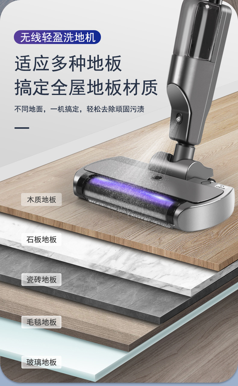 智能无线家用洗地机扫吸拖一体机三合一扫地机器手持吸尘器大功率详情9