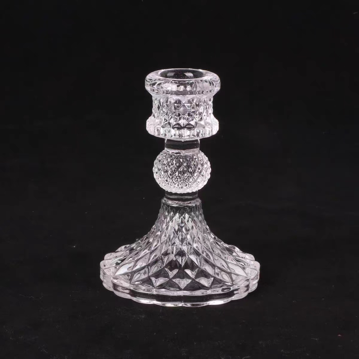 European-style ins crystal relief glass candlesticks, simple and creative home decoration items, scented candles, candlestick decoration wholesale pic 3