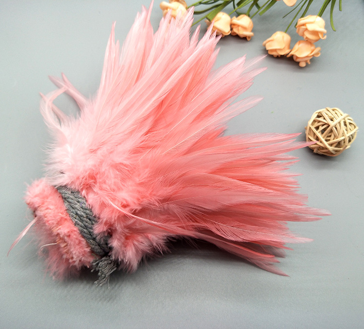 Dyed chicken feathers 4-6, white pointed, colored feather ornaments, corsages, headwear, hat flowers, dream catchers, cat teasing sticks materials pic 24