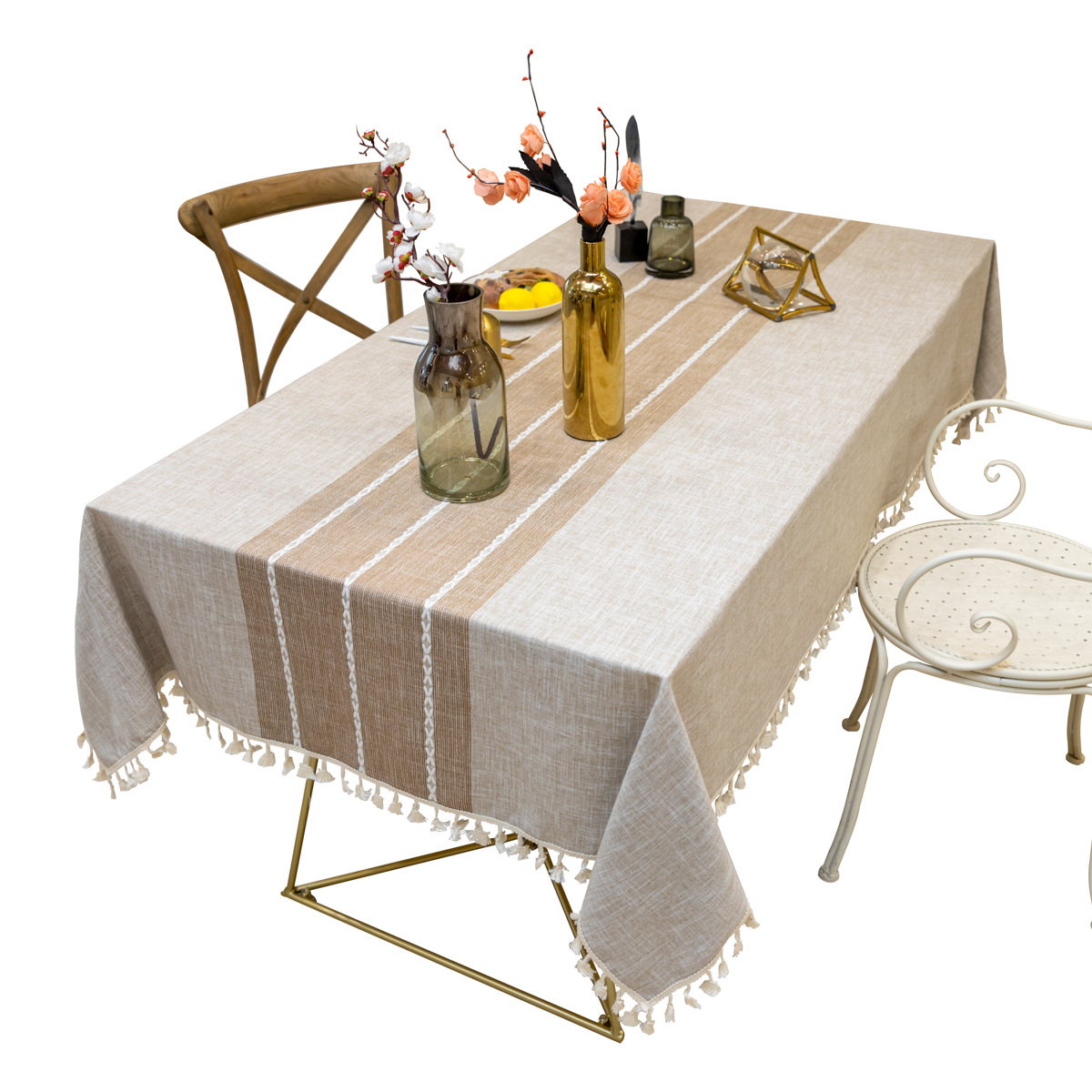 Cross-border home textile cotton and linen embroidered tablecloth, party dust-proof, Christmas festival, kitchen, banquet and gathering bestseller tablecloth pic 8