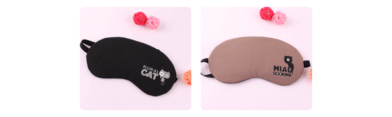 New cute cat-patterned cotton and linen ice pack light-blocking sleep eye protection mask pic 24