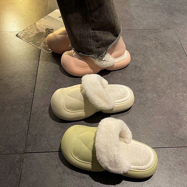 软底包头棉拖鞋女外穿2023年秋季新款踩屎感厚底可爱保暖拖鞋批发详情4
