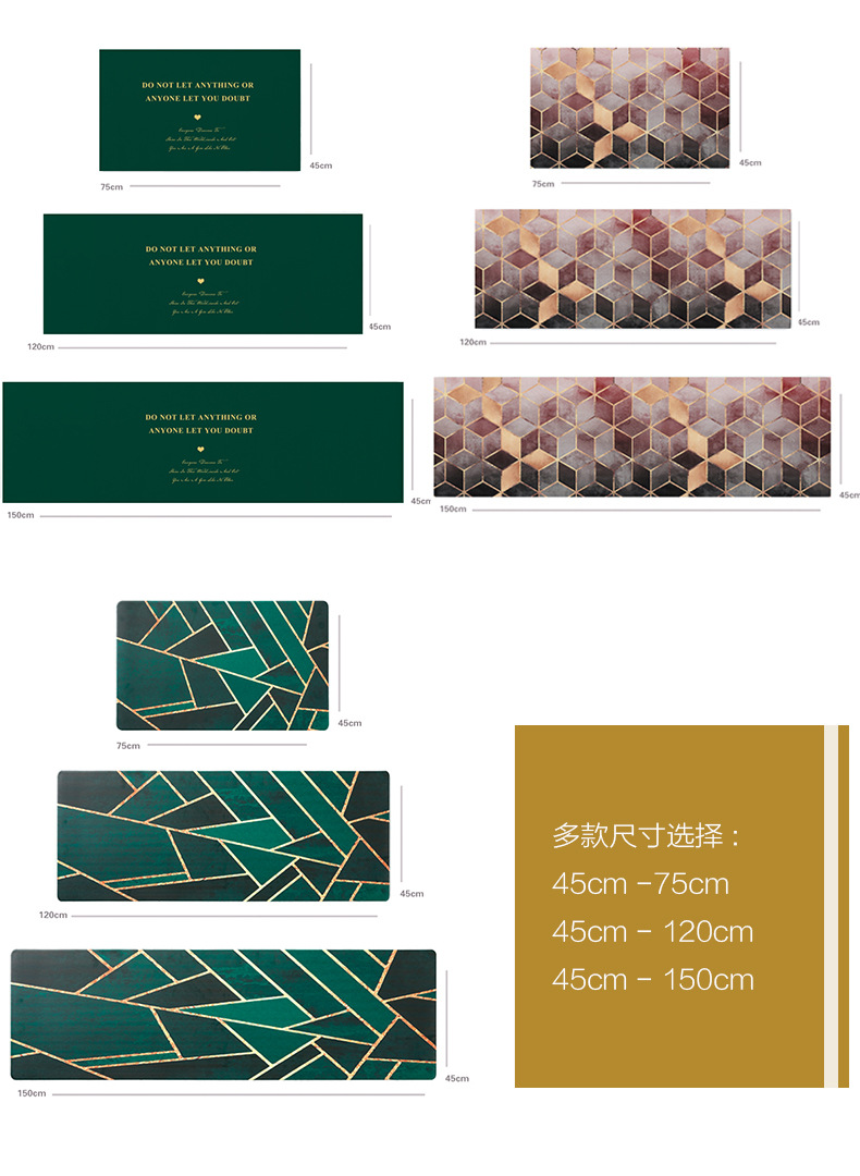 PVC kitchenware floor mat, water-absorbing, oil-absorbing, anti-slip, dirt-resistant, household washable mat, long strip full carpet pic 7