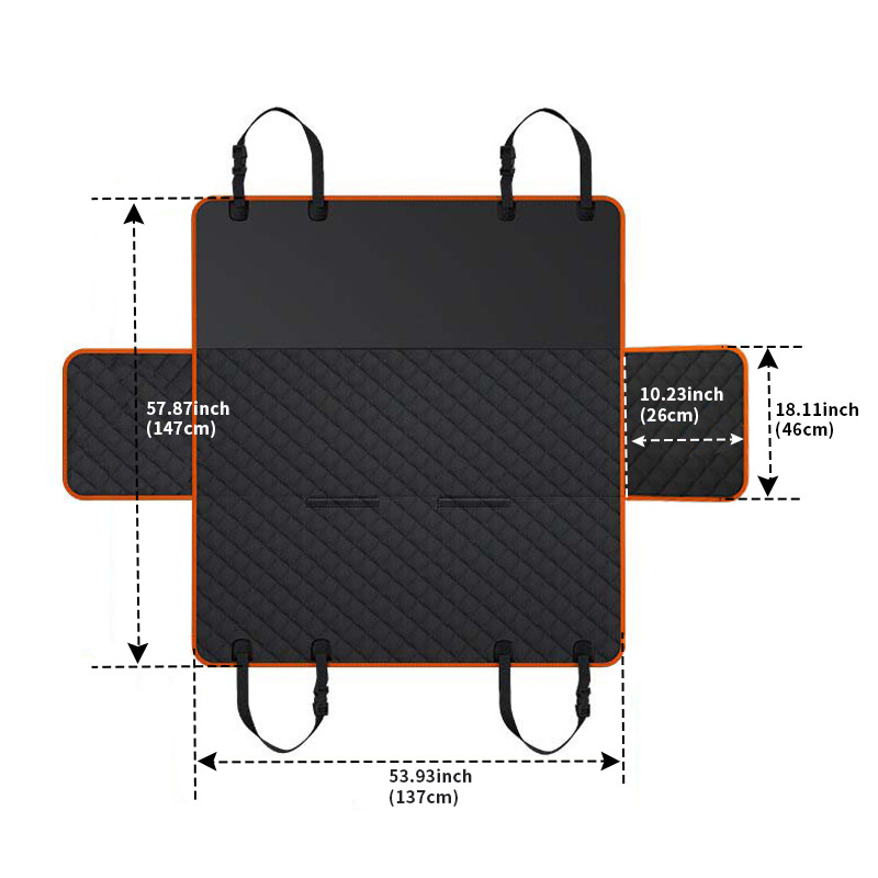 新款跨境狗狗汽车后坐垫宠物车后排防抓防脏宠物垫户外宠物车垫子详情2