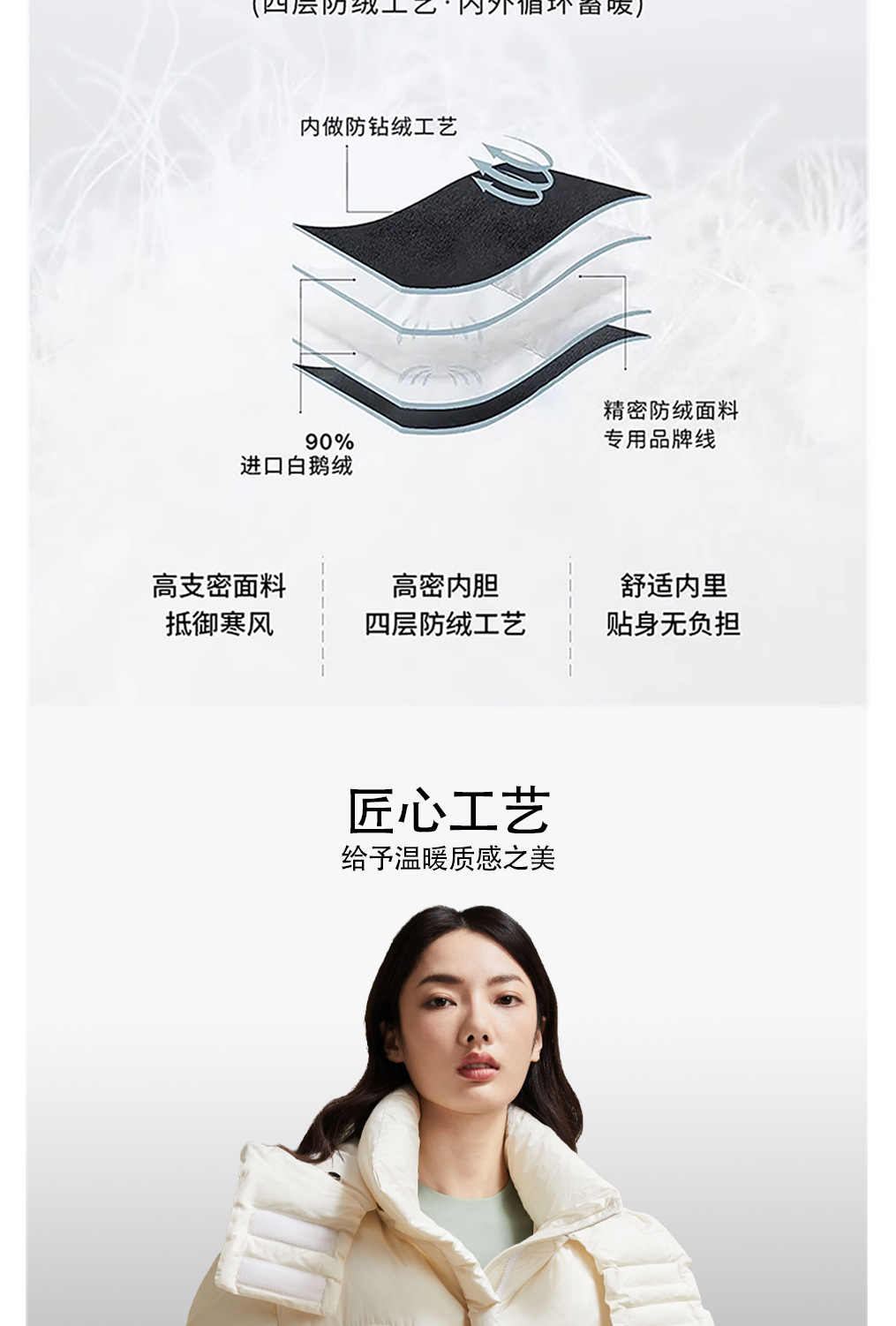 YIWEI-2023冬新款面包时尚休闲宽松连帽加厚保暖羽绒服外套女详情9