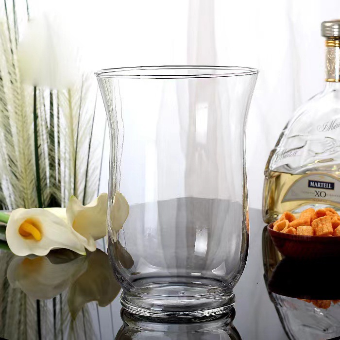 厂销透明玻璃风灯喇叭口透明玻璃杯 腰鼓型风灯薰蜡烛杯DIY烛台杯详情8