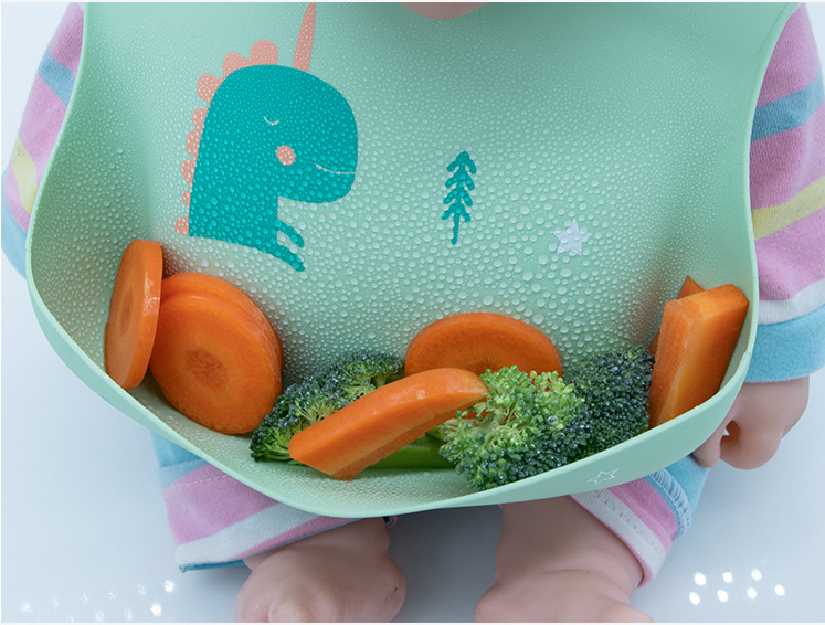 3D New animal cartoon series silicone bibs, baby food bibs, waterproof silicone bibs for babies to eat pic 5
