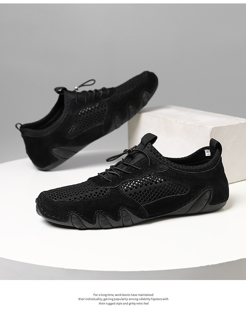 亚马逊热销夏季跨境男士休闲运动鞋大码缝制真皮网面鞋八爪鱼男鞋详情37