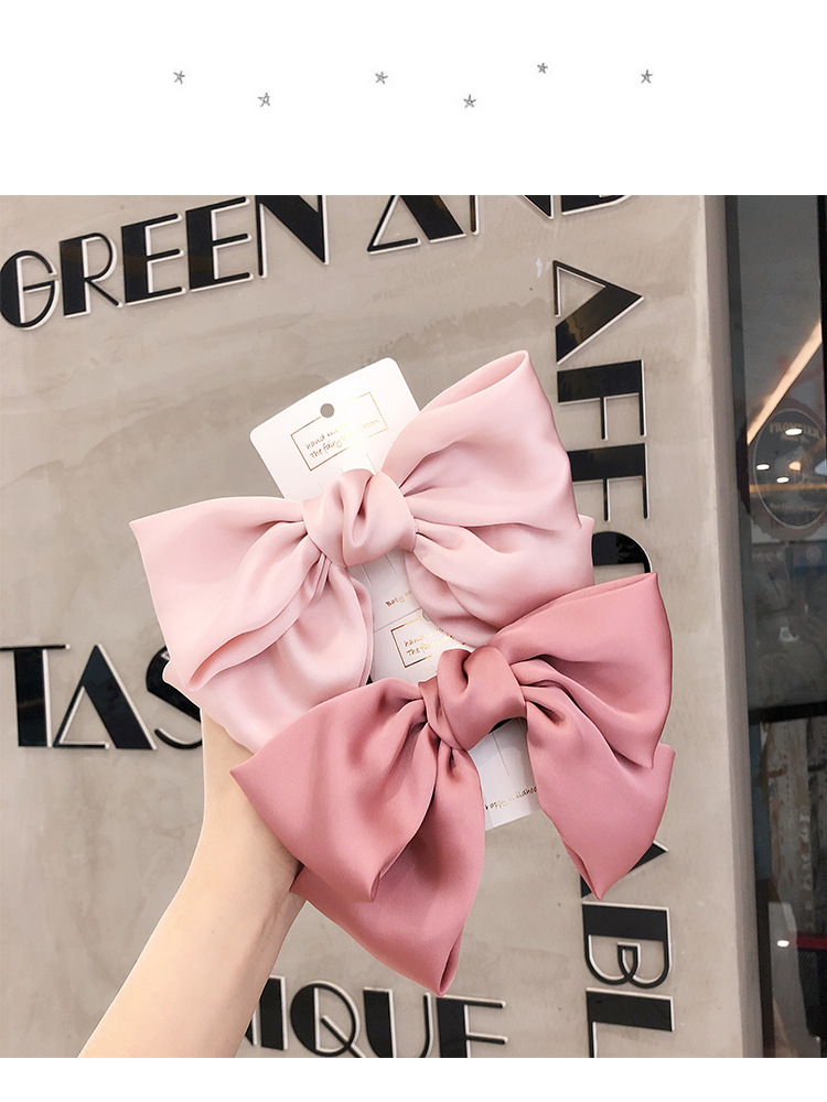 超大黑色蝴蝶结发夹日系大人儿童缎面红色发卡后脑勺弹簧夹子头饰详情10