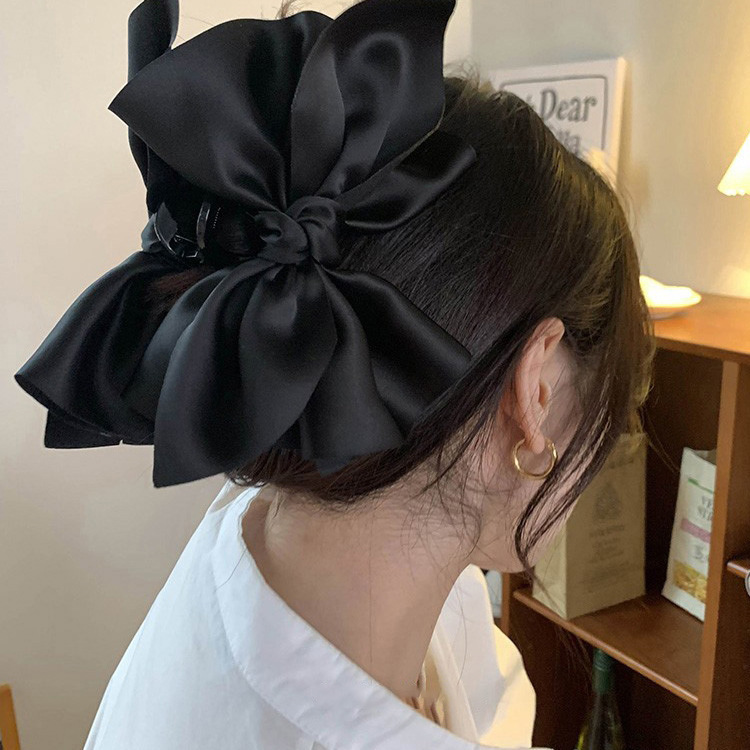 Yiwu accessories bow hair clips, new style hair grips, light luxury and high-end feel, back of the head shark clip hair accessory pic 7