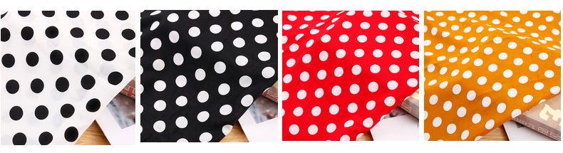 Factory direct sales of summer polka dot printed fabric, black and white polka dot four-sided elastic printed fabric dress fabric pic 10