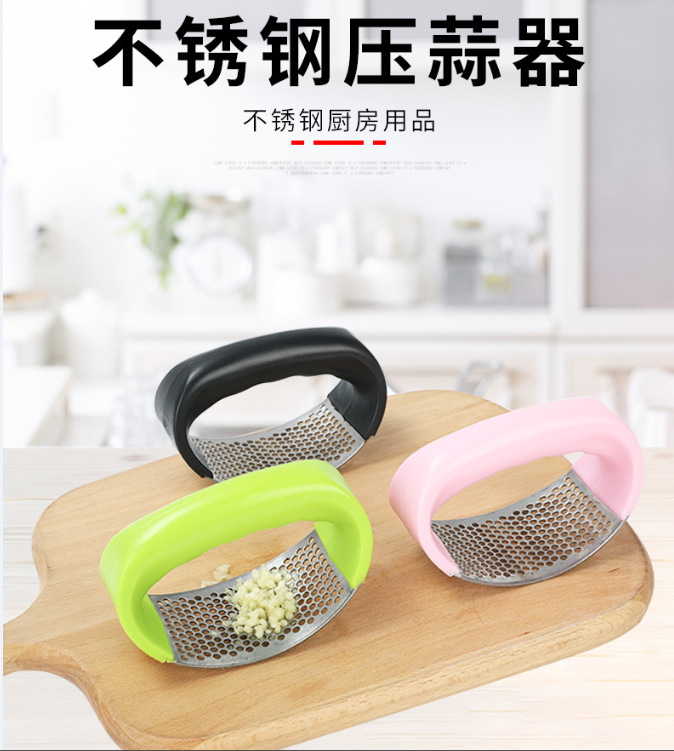 New ring-shaped stainless steel garlic press, garlic grinder, garlic paste picking magic tool, garlic peeling kitchen small tools pic 3