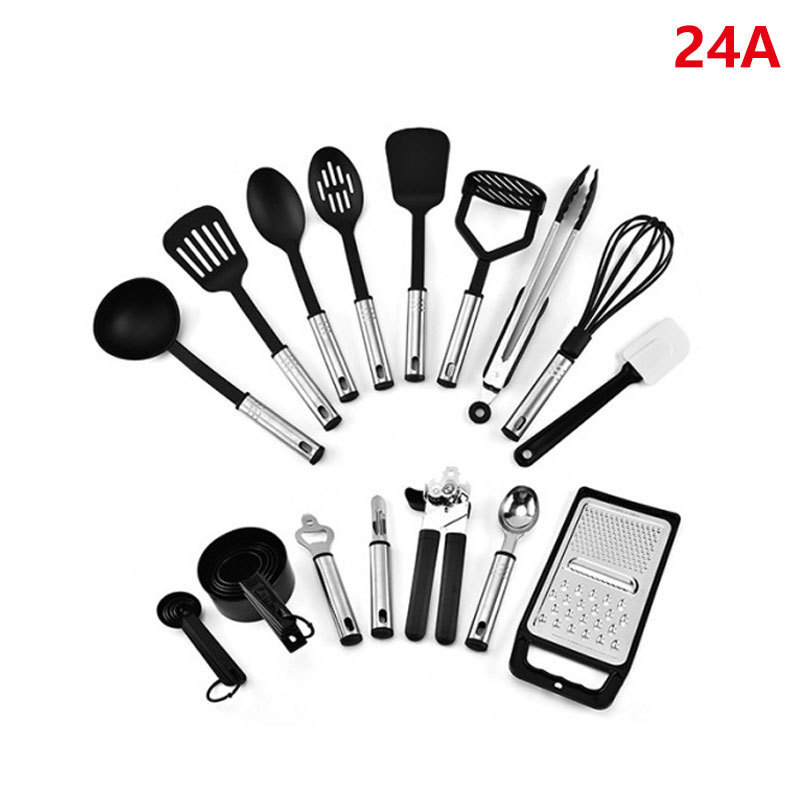 Wholesale nylon stainless steel household kitchenware, cooking spatulas and spoons, cooking utensils, complete sets of kitchen tools for cooking pic 25