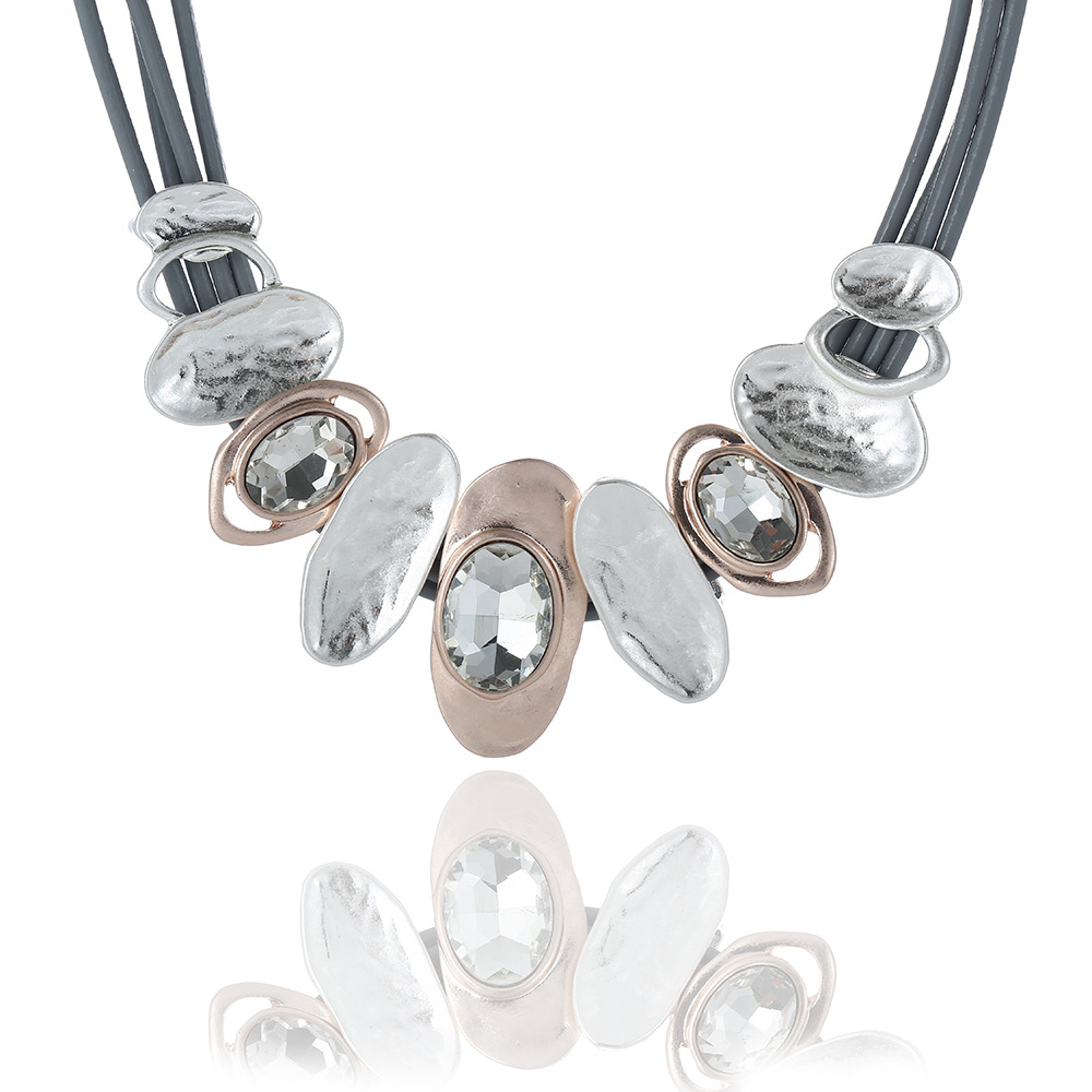 亚马逊外贸新款不规则项链锁骨链女士金属短款复古简约项链批发详情2