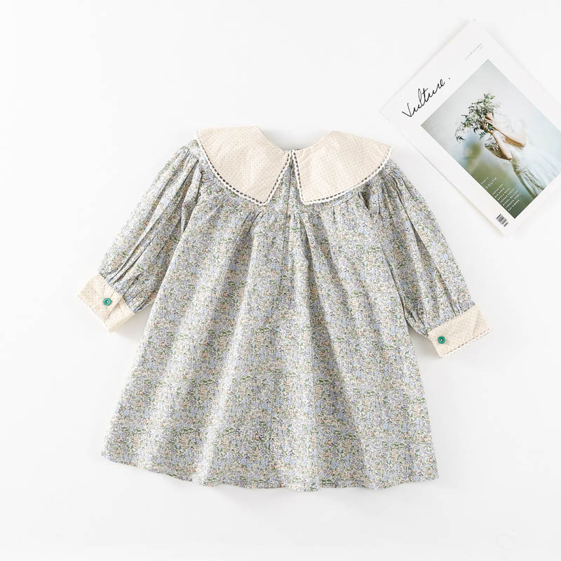韩国童装女童碎花连衣裙春装洋气儿童娃娃领气质宝宝甜美公主裙子详情27
