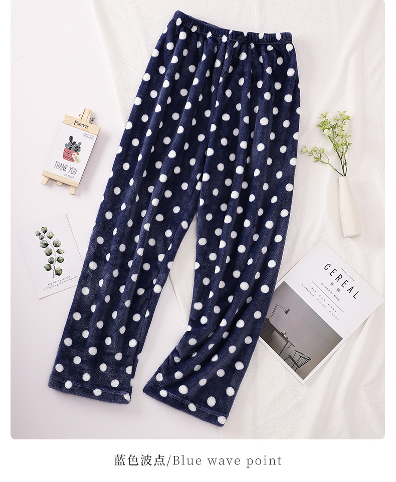 Autumn and winter pajama pants, fairy warm pants, HiDeMi flannel long pants, coral fleece home pants, one-piece consignment pic 26