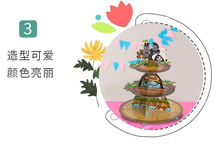 Paper creative multi-layer paper cake rack, foldable disc, disposable baking rack, party decoration pic 5