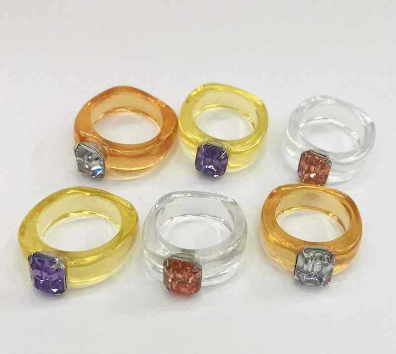 厂家直销树脂压克力戒指复古树脂戒指就80后回忆戒指的不规则戒指详情1