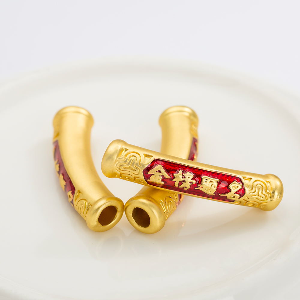 古法沙金烧蓝diy饰品金榜题名弯管手工串珠手链项链配饰批发详情4