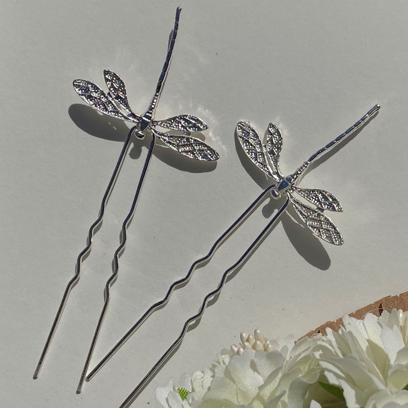 Alloy dragonfly small hairpin diy ancient-style jewelry hairpin Hanfu versatile U-hairpin classical hair accessory headwear step crank material pic 6