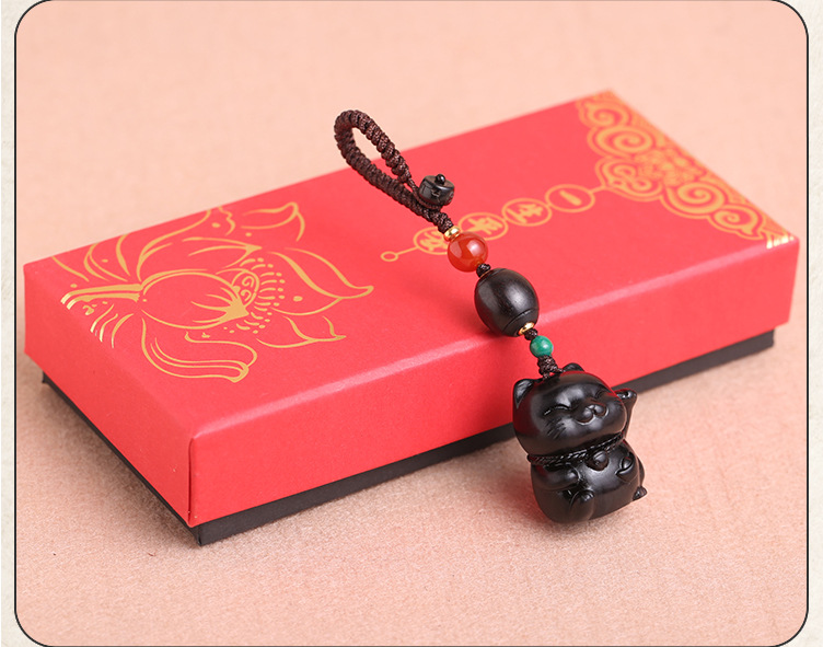 Creative, personalized and cute ebony keychain pendant, plush cat, creative small gift, car key pendant pic 26