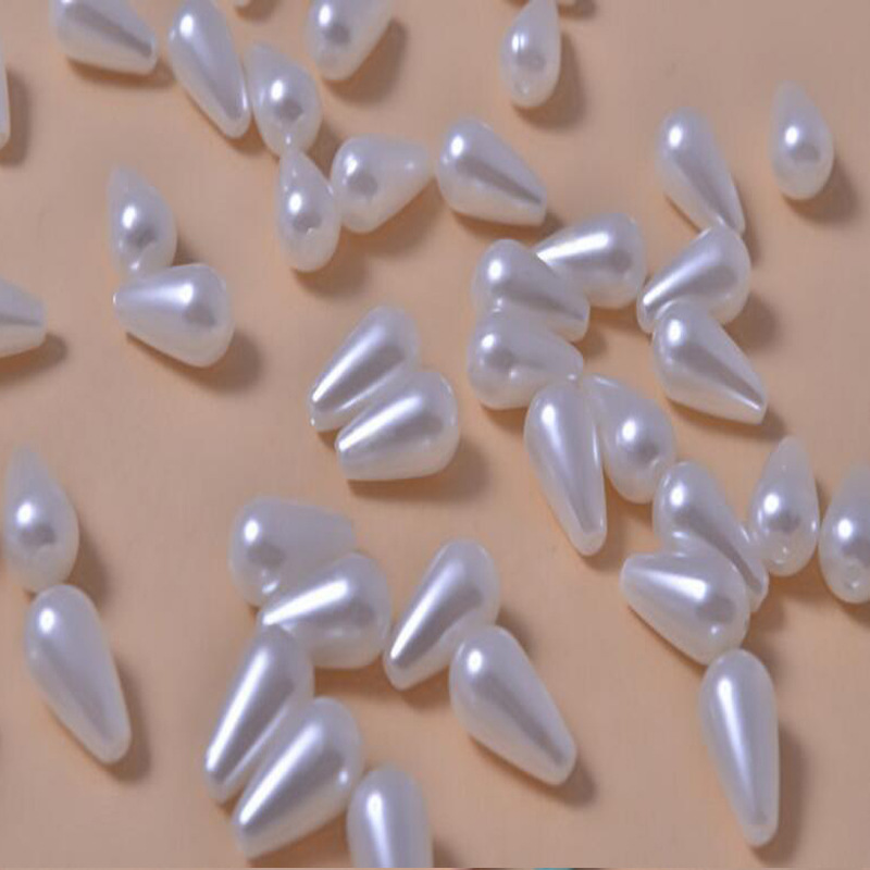 8*13 water drop double-hole factory direct sales, high-gloss imitation pearl acrylic claw chain handicraft accessories pic 2