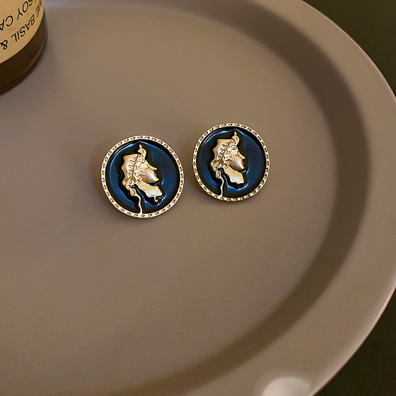 银针镶钻几何皮革耳环复古小众设计感耳坠韩国个性气质百搭耳饰女详情11