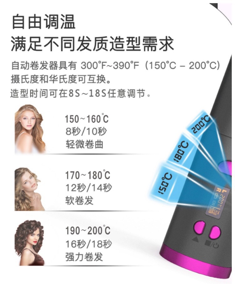 New charging automatic wireless hair curler, multi-purpose curling and straightening hair curler, portable USB charging hair curler pic 3