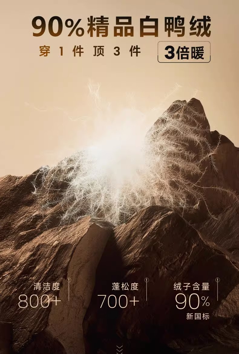 2023冬季新款黑金羽绒服男女同款保暖加厚连帽情侣简约白鸭绒外套详情6