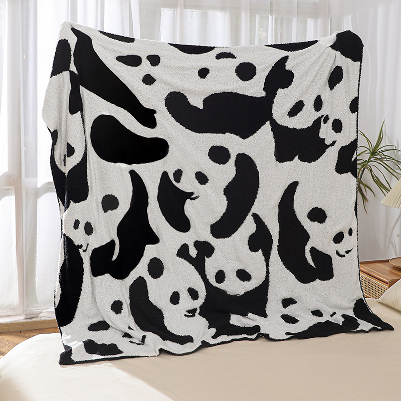 美式万圣节节日幽灵图案盖毯半边绒针织提花毯子保暖加厚毛毯批发详情1