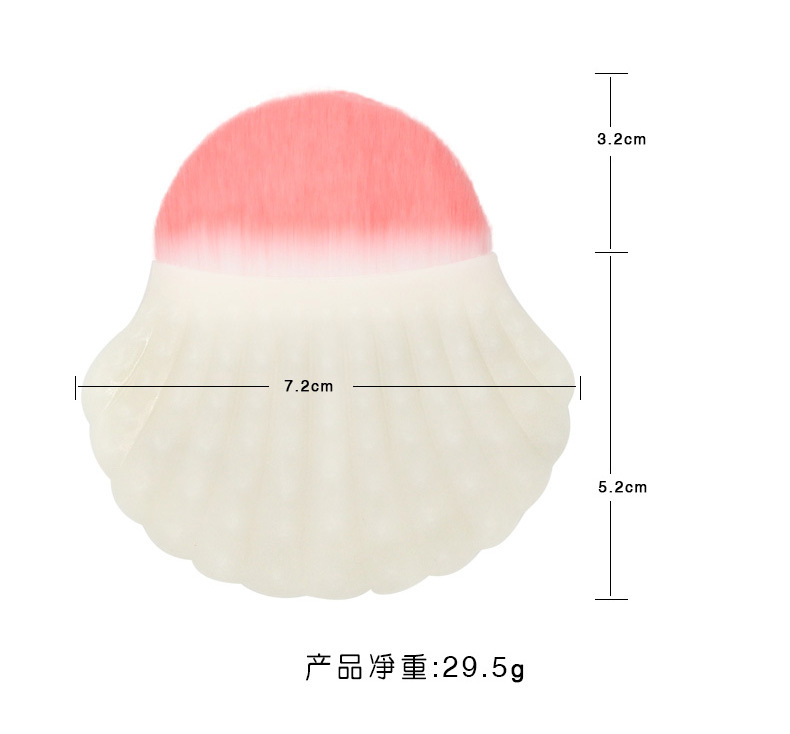 Factory direct sales of cross-border fan-shaped shell-shaped foundation brushes, single multi-functional semi-circular blush brushes and beauty brush tools pic 4