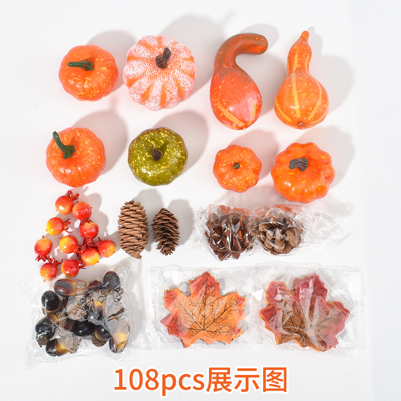 Simulation pumpkin models, Halloween pumpkin ornaments, decorative props, vegetable cabinets, display photography, early education props pic 11