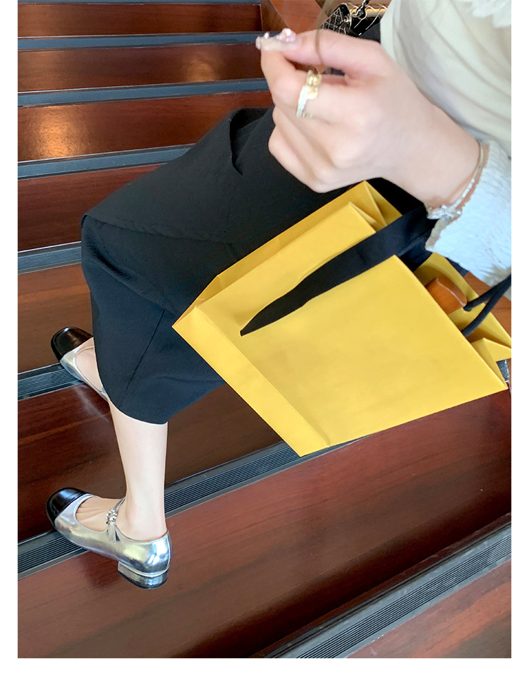 百搭时装真皮女鞋春秋小香风气质单鞋子法式玛丽珍鞋女高跟鞋粗跟详情38