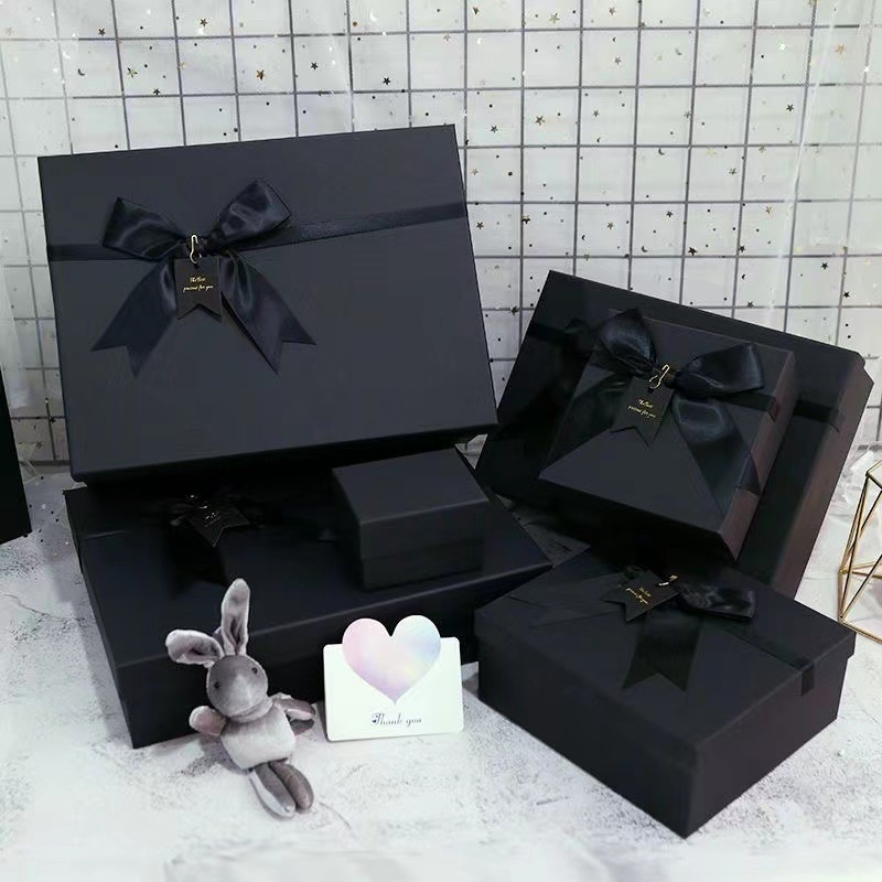 Black gift box, empty box, wholesale gift box, birthday souvenir gift box, present box, super large and high-end gift packaging box pic 16