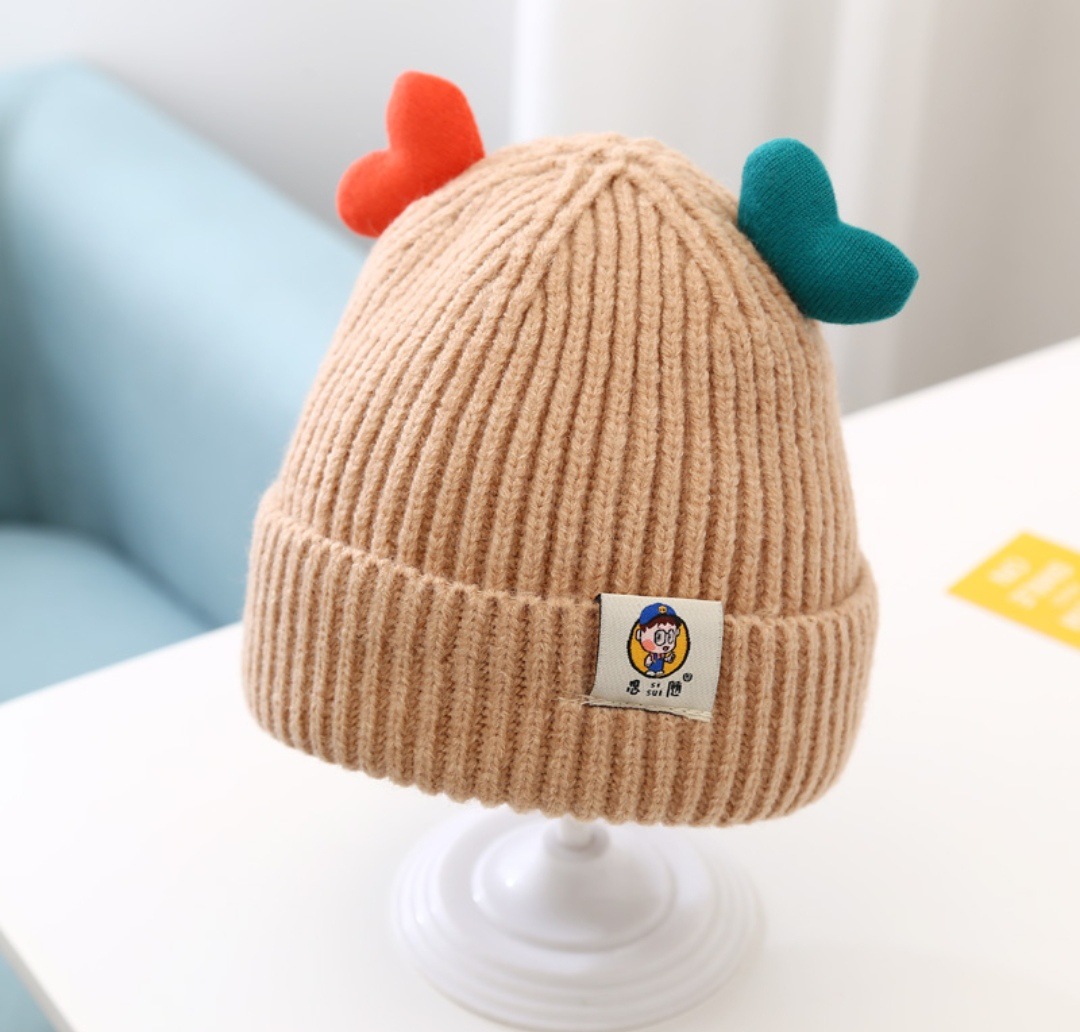 Baby knitted caps, super cute and adorable woolen caps for boys and girls in autumn and winter, thickened pullover caps for babies pic 4