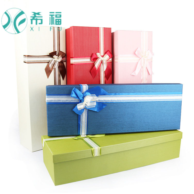 High-end rectangular classic cross-bow ribbon flower gift box set, a consumables manufacturer for flower shops pic 1