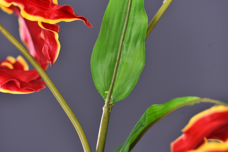 Lanjin artificial Plant Long Branch 3-head Jialan Flame Lily, high-end artificial flower, artificial flower, artificial flame lily, strange lily, home decoration pic 21