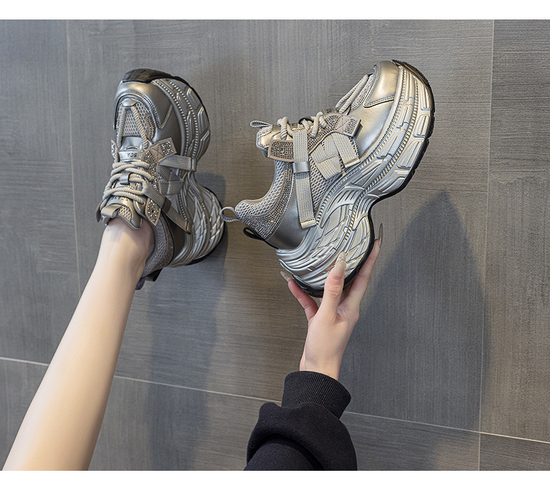 厚底网红时尚老爹鞋女2025新款休闲百搭内增高轻便小个子运动潮鞋详情24