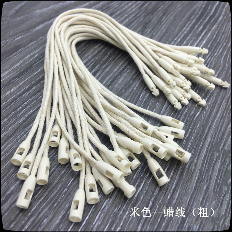 吊牌挂绳吊牌线绳子吊粒米色蜡绳棉绳女装服装标签绳衣服绳子弹头详情19