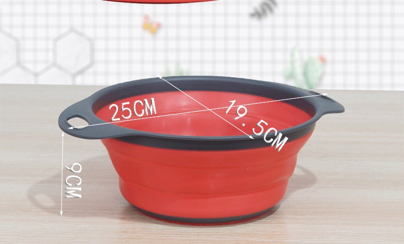 Телескопическая корзина с водой округлой корзиной с фруктами и свернутой битумной корзиной pic 9