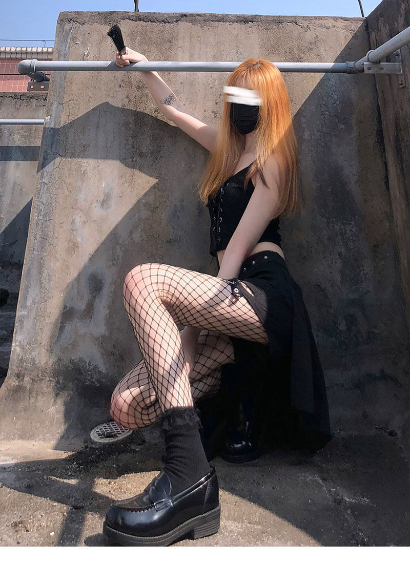 白色渔网袜白丝袜辣妹jk女黑色网袜日系鱼网袜薄款蕾丝夏季详情1