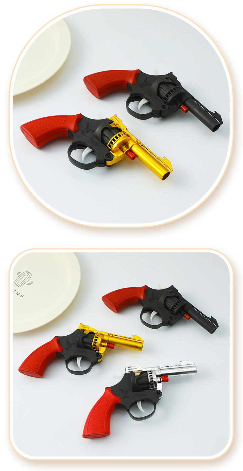 电镀金银砸炮枪响纸炮枪左轮模型80怀旧小时候玩具火子枪详情8