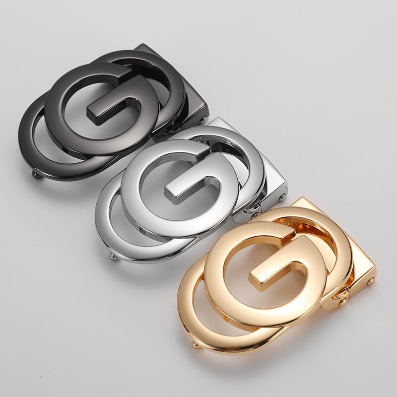 厂家直供皮带扣合金扣头字母扣时尚男款腰带头3.5平滑扣打孔板扣详情6