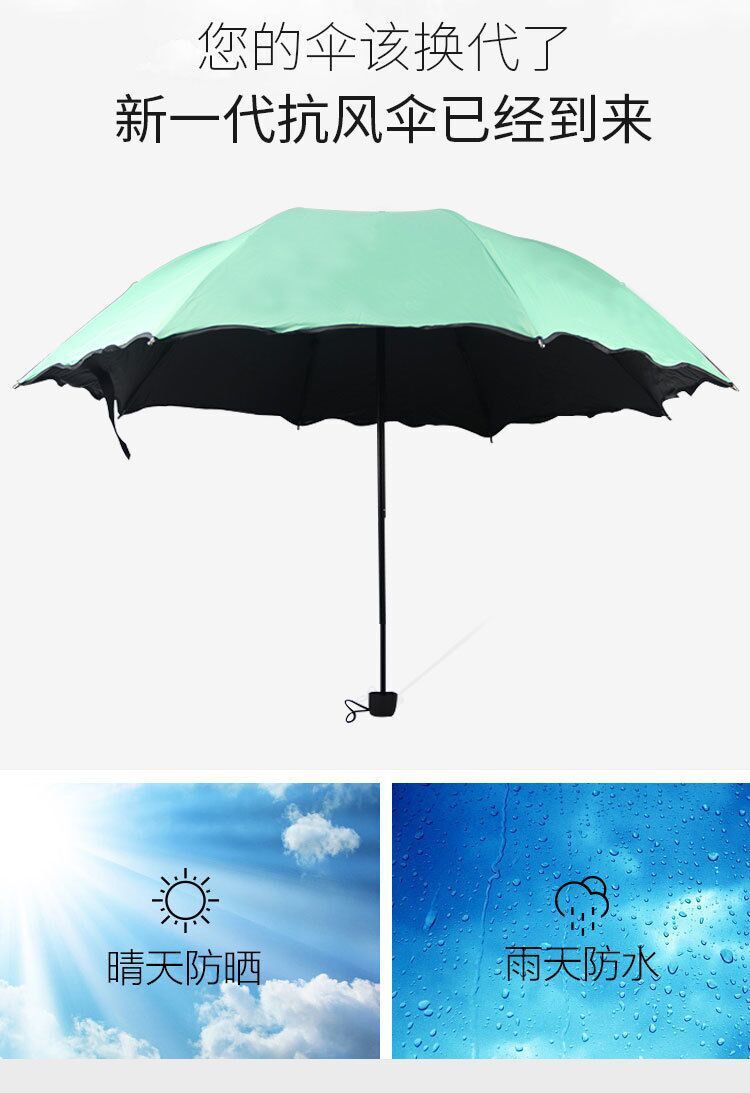 Wholesale of water-blooming umbrellas with logo printing, sun umbrellas, folding umbrellas, all-weather black rubber umbrellas, sun protection umbrellas and sunshade umbrellas pic 3