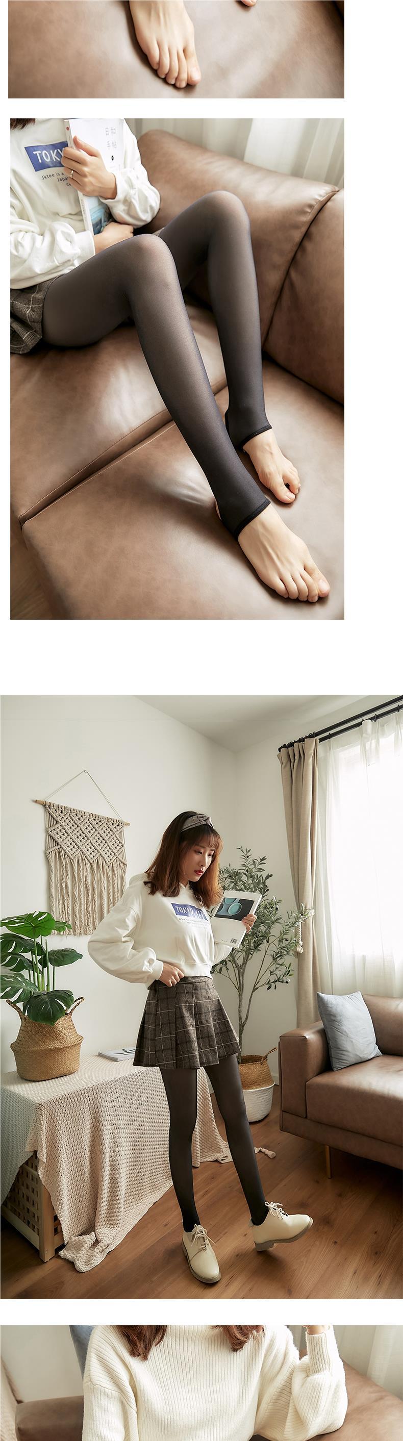 空姐灰加厚加绒透肤打底裤女秋冬外穿假透肉连裤袜跨境大码一体裤详情11