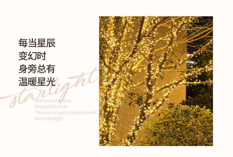 led小彩灯闪灯串灯满天星灯户外氛围灯露营挂树上星星灯串装饰灯详情13