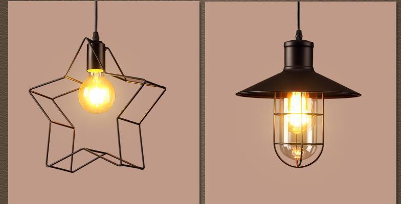 Loft، مصابيح الكافيتريا الصناعية القديمة الطراز القديم pic 12