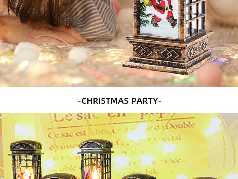 Cross-border new Christmas decorations: small wind lamps, retro phone booths, night lights, and creative Christmas gifts pic 3