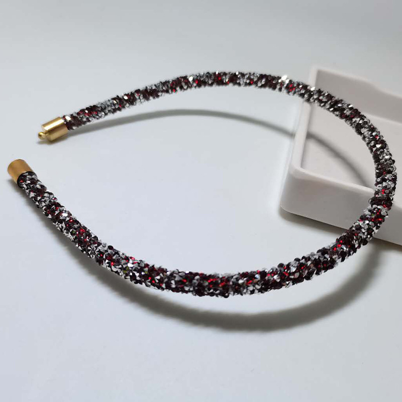 Cross-border hair accessories: Korean style slender water diamond super sparkling hair band, versatile, elegant and simple headband hair clip pic 21