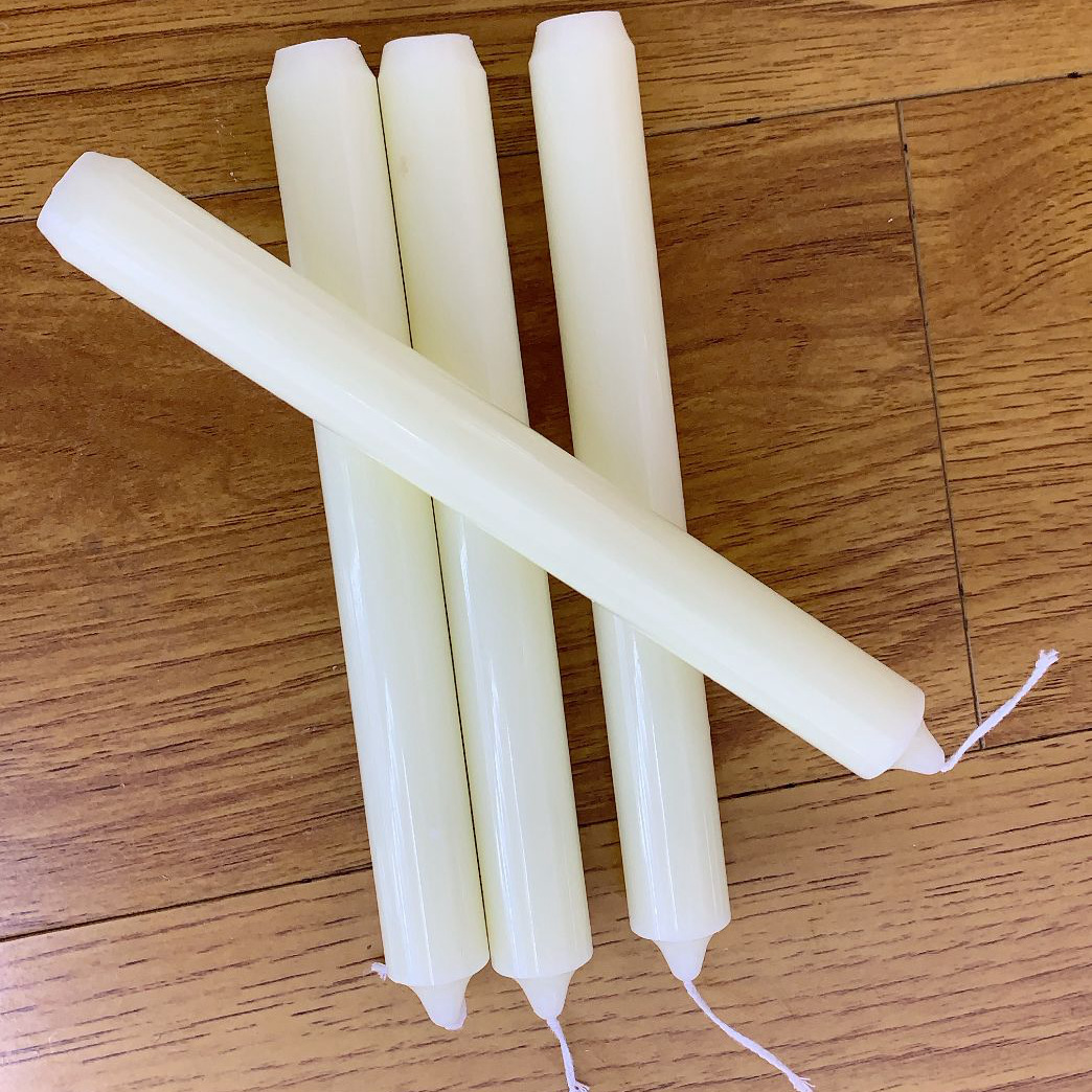 Classic European-style hotel smokeless and odorless long stick candles, romantic wedding white colored stick wax pic 2